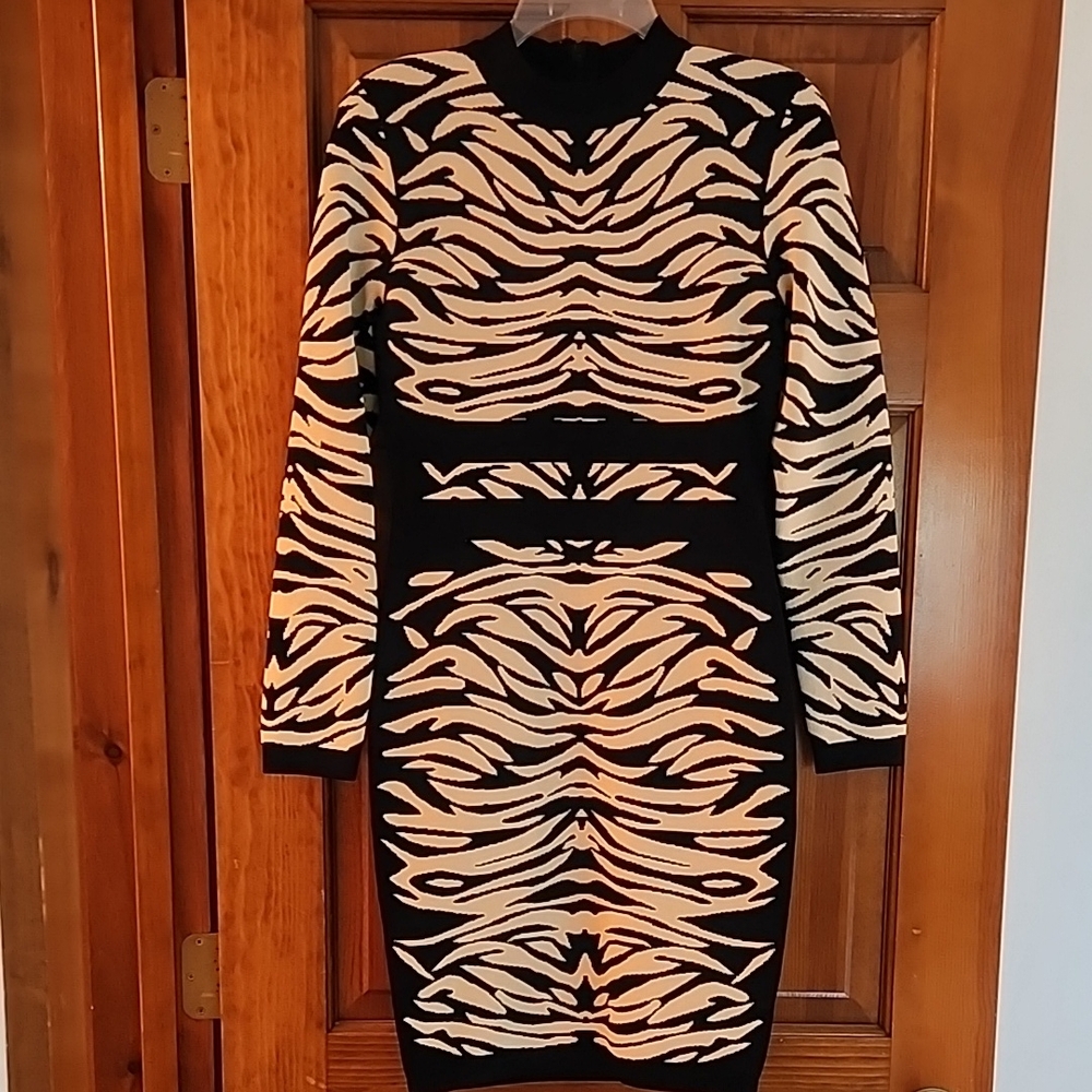 Tiger stretch sweater dress